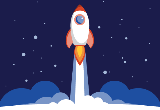 Graphic of a rocket launching
