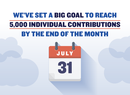 We've set a big goal to reach 5,000 individual contributions by the end of the month